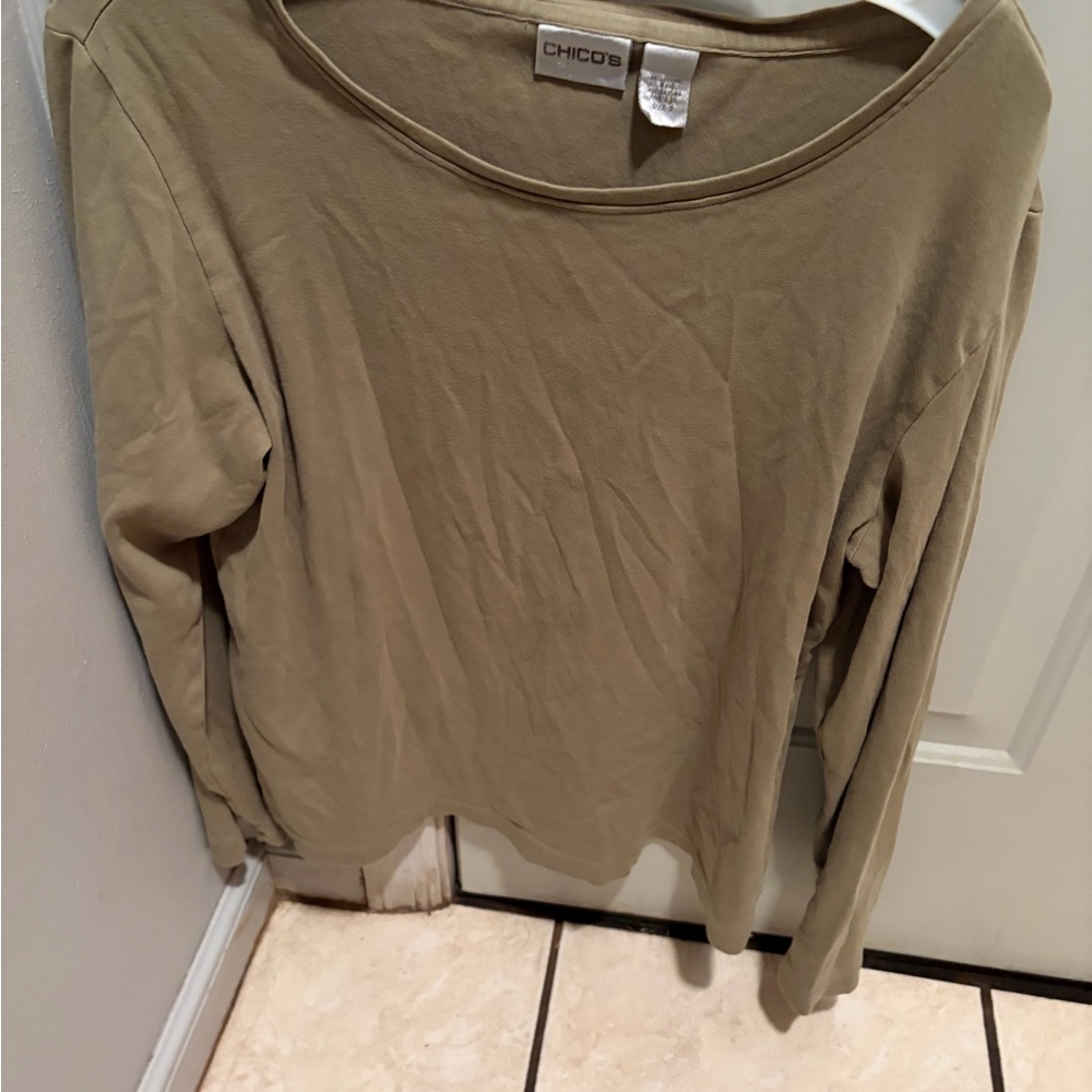 Chico's Olive Long Sleeve Top